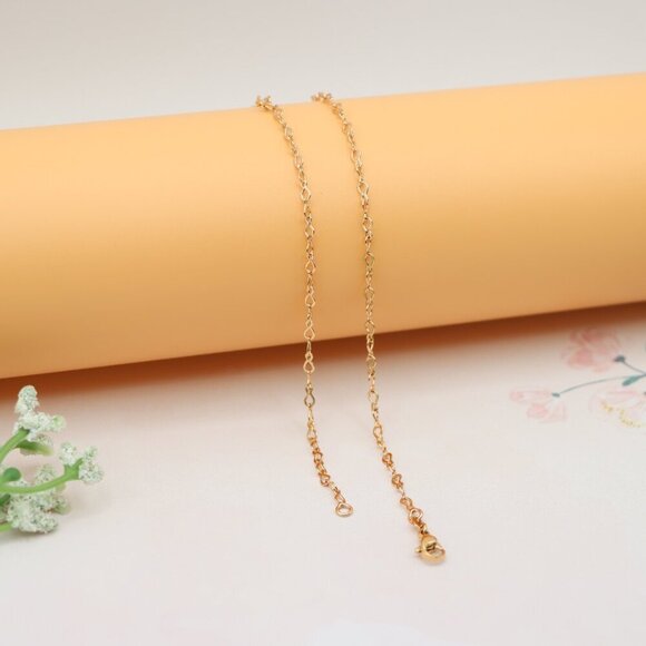 "Elegant Rose Gold Twisted Link Chain Necklace for Minimal Styling , XPNL0173 - Picture 12 of 12